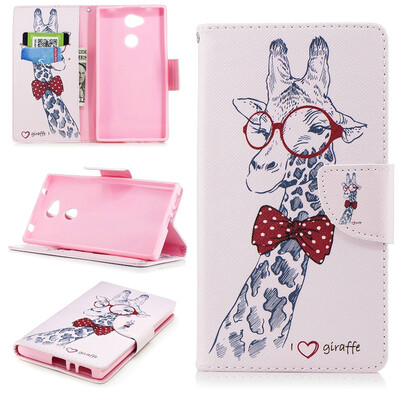 

BEFOSPEY Painting PU LeatherSoft TPU Card Slot Stand Wallet Case For Sony Xperia L255"2018