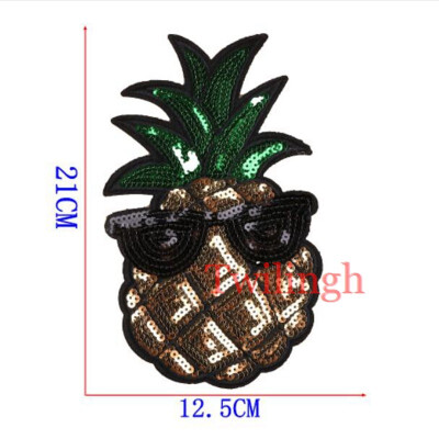 

twilingh Patches Sewing Iron-On Accessories Big Fruit Embroidered Sequined Patches For Clothing