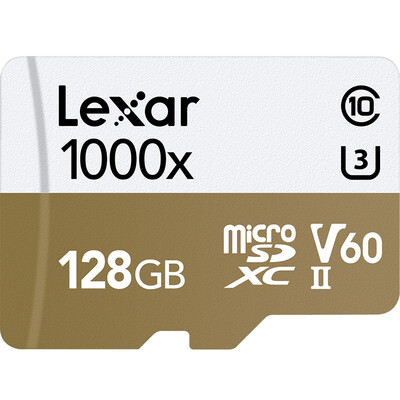 

Lexar 128GB read 150MBs write 90MBs TF card Micro SDXC UHS-II U3 ​​V60 high speed memory card 1000x MLC particles