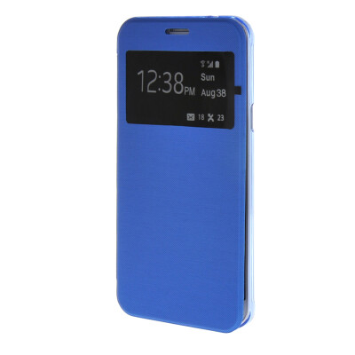 

MOONCASE Samsung Galaxy A8 чехол для View Slim Leather Flip Pouch Clear Back Cover Blue