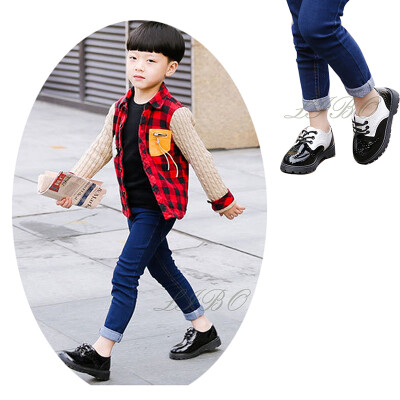 

Kids Baby Boy Lace Up Leather Brogue Oxford Dress Shoes Wedding School Tuxedo