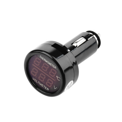 

2 In 1 Car Auto 12V Red Blue Dual Display LED Digital Thermometer Voltmeter