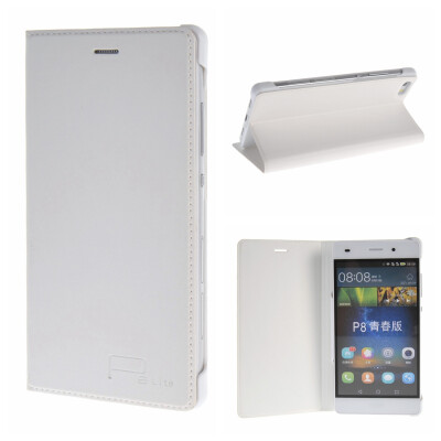 

MOONCASE for Huawei Ascend P8 Lite Case Premium PU Leather Pouch Flip Case Cover White