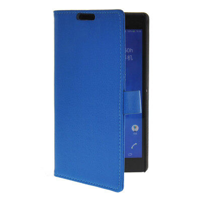 

MOONCASE Slim Leather Side Flip Wallet Card Holder Pouch with Kickstand Shell Back Case Cover for Sony Xperia T2 Ultra Blue