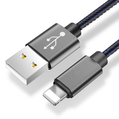 

Data line Apple x Android mobile phone charging line denim iphone8 data line new leather usb