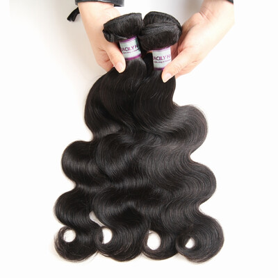 

Racily Hair Malaysian Body Wave 4 Bundles Color Natural Black 100 Unprocessed Virgin Human Hair Extensions Weave