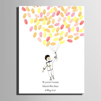 

Fingerprint Tree Signature Canvas Painting Balloon Wedding Gift Party Gift DIY decoration Party Gift Includes 6Ink Colors