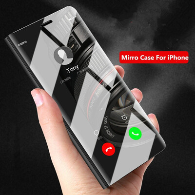 

Luxury Case For iPhone 8 7 6 6 S Plus Ultra Slim Mirror case for iPhone 8 iPhone 7 Cover Phone Holder For iPhone X