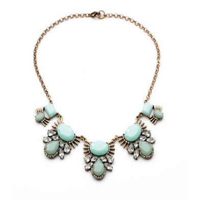 

Aiyaya Elegant New Arrival Waterdrop Blue Sapphire Multilevel Buterfly Statement Necklace Chain