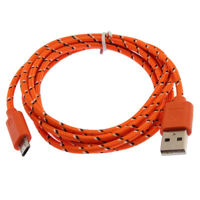 

Оранжевый 2м USB зарядное устройство кабель синхронизации адаптер плетеный для Samsung для HTC для iPhone 82586