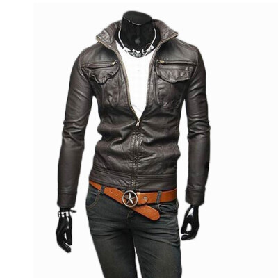 

Zogaa New Mens Leather Clothes Slim