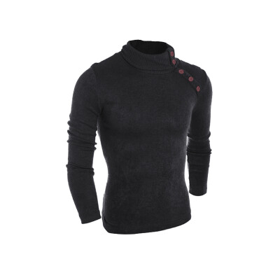 

Zogaa New Mens Knitwear Solid Color High-neck