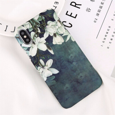 

Phone Case For iPhone 7 8 6 6S Plus X Mount Fuji Cases Moon Stars Pattern Matte Hard PC