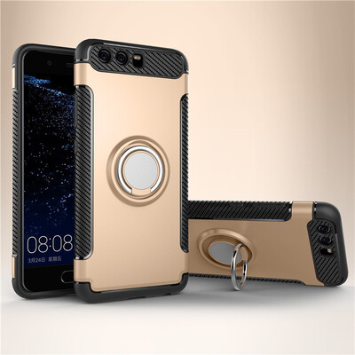 

Huawei P10P10 PlusP20 Lite Armor Car Magnetic Suction Ring Bracket Silicon TPU Hard PC Phone Case
