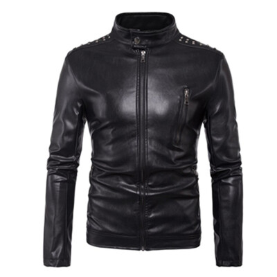 

Fashion Leather Jacket Mens Jacket  Brand High Quality PU Jacket Mens Business Motorcycle Jacket Mens Jacket