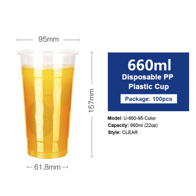 

Free Shipping 12oz-22oz Clear Plastic PP Cups with Dome & Flat Lids for Juice Tea Milk Iced Coffee Bubble Boba Smoothie 100pcs