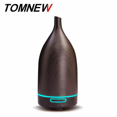 

TOMNEW 100ML Essential Oil Diffuser Humidifier Ultrasonic Aroma Diffuser Wood Grain Air Filter with LED light for Home Office