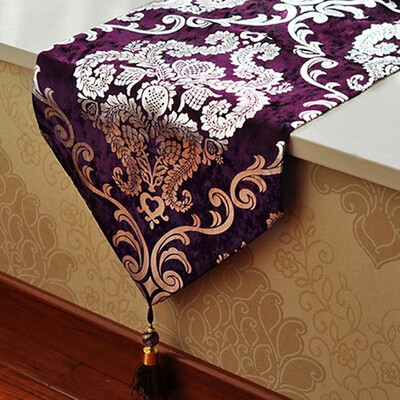 

Free Shipping 30180cm Europe Style Table Runner Hot Silver Home Decoration Tablecloth Embroidery Cloth Hotel Villa Wedding