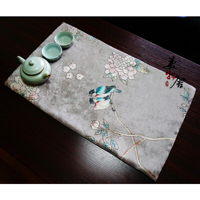 

Freeshipping Ink Wash Paint Bird Цветочная теплоизоляция Обеденный стол Mat Placemat Диски Bowl Coasters Водонепроницаемый скользкий мат