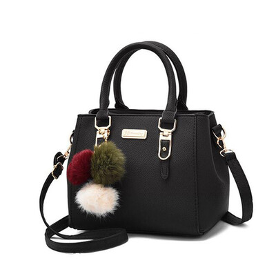 

SMOOZA brand women hairball ornaments totes solid sequined handbag hot sale party purse ladies messenger crossbody shoulder bags