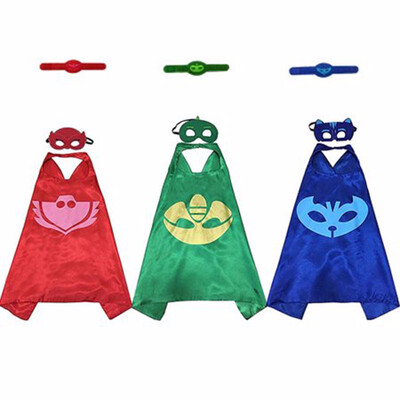 

PJ Masks Costumes For Kids Catboy Owlette Gekko Mask Cape Bracelet Cartoon Dress up Costumes Set with Felt Masks for Boys