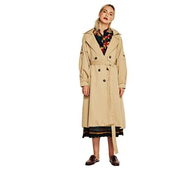 

2018 autumn new womens long windbreaker trench coat