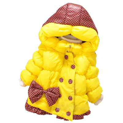 

Girl Kid Baby Toddler Bow knot Double-breasted Hoodie Puffer Coat Fleece Jacket