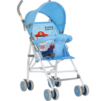 

Jingdong joy joint name hd Xiaolong Happi baby stroller ultra light baby umbrella baby four round widened cart LD189-H-V223 blue dog year custom 7-36 months