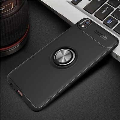 

OPPO R9 Luxury Metal Ring Magnetic Bracket Shockproof Cooling TPU Phone Ca