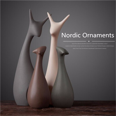 

Nordic deer family cat home ceramic crafts ornaments creative home TV cabinet home accessories decoration