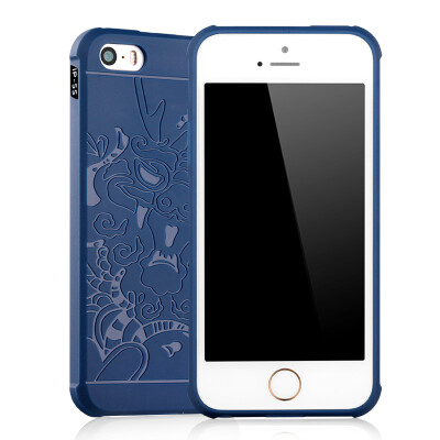 

Goowiiz Phone Case For Iphone 55SSE Carved Dragon Thin Matte soft Silicone Prevent falling