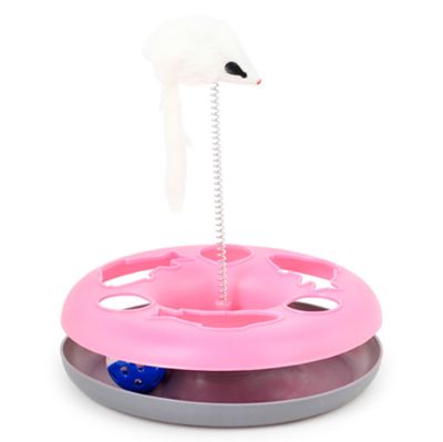 

Cntomlv Cat Toys Spring Mice Crazy Amusement Disk Multifunctional Disk Play Activity Pet Funny Toys Multiple Color