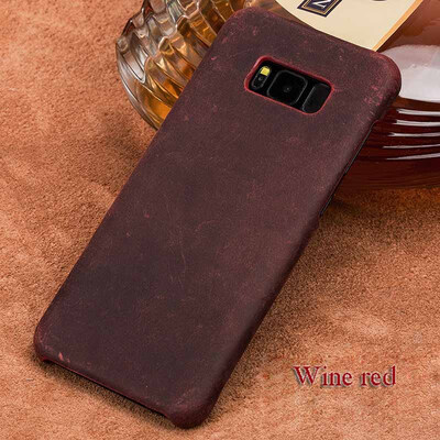 

Genuine Leather Phone Case For Samsung S8 Plus Case Crazy Horse Leather Back Cover For S7 Edge Note 8 Case