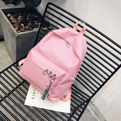 

2018 Trend of Korean New Ring Canvas Backpack for Men&Women of Junior High School Students Bag Travel Bag