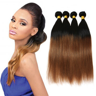 

Nami Hair 4 Bundles Бразильское Ombre T1B / 30 Коричневые человеческие волосы Прямые Ткани Два цвета 12 "-26" Расширение человеческих волос