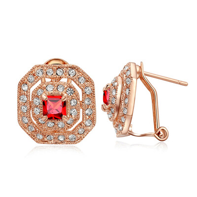 

Yoursfs High Qulity Square Clip Earrings For WomenGirl Rose Gold Color Austrian zircon Earring Fashion Jewelry Cuff Earrings