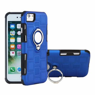 

SHS Phone Case For Iphone 66s78X Luxury Armor Ring Bracket Silicon TPU Lattice texture Protection