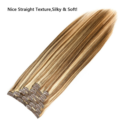 

BHF Hair Thick Ends Blonde Colors Full Head Double Drawn Laced Clip In Hair Extensions