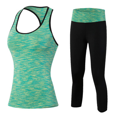 

Hot Logo Custom Running Set Vest Pants Sport Suit For Women