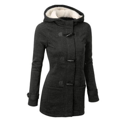 

CT&HF Women Horn Hooded Winter Casual Outerwear Coat