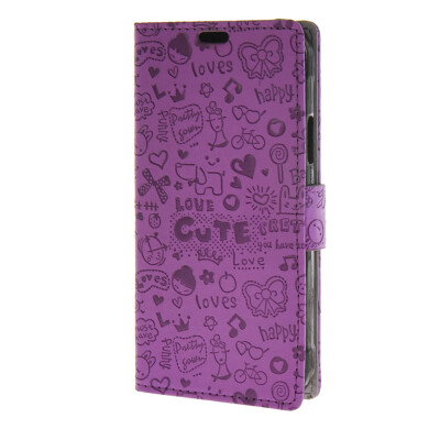 

MOONCASE Little Witch Leather Flip Wallet Card Slot Stand Back Case Cover for Samsung Galaxy S6 Active G890 Purple