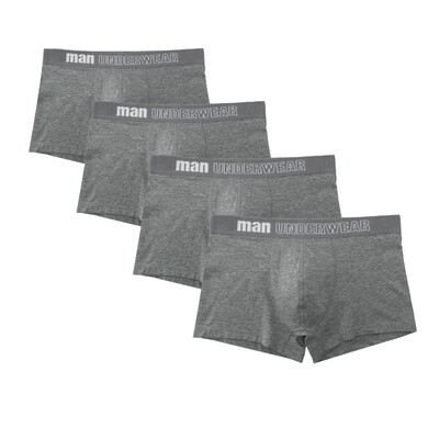 

4Pcs Lot Men Underwear Boxers Cotton Print Black White Gray Men Boxer Underwear Sexy Comfort Men Shorts Panties