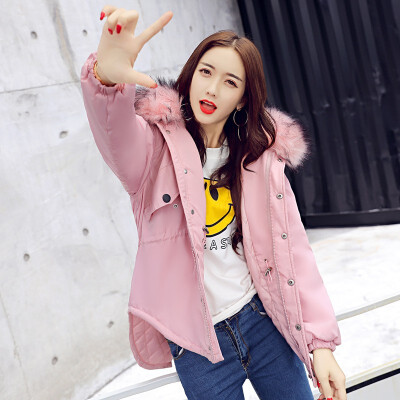 

Womens Short Hooded Winter Cotton Coat Female Down Cotton-padded Jacket 2018 Winter New Arrival