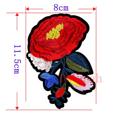 

1 Pcs Top Patches Red Rose Flowers Patch 3D Sticker Embroidery Motif Sequined Applique Badge Children Women DIY Clothing Patch