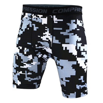 

male Tight training motion Bodybuilding shorts moisture absorption Perspiration Fast drying Run camouflage shorts Tight trousers