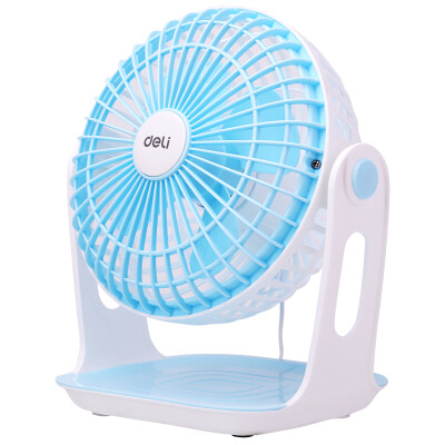 

Deli Deli 3684 USB large wind office desktop fan small fan electric fan student dormitory fan two speed blue
