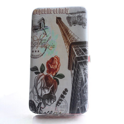 

Brand women PU leather purse female long bag of the Eiffel Tower cartoon printing women wallet fashion clutch bag