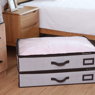 

FaSoLa bed bottom storage box quilt clothing large thick visible storage box fabric flat finishing box 2 sets