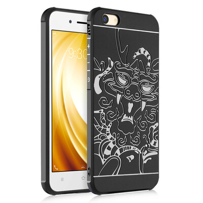 

Goowiiz Phone Case For Vivo Y53Y55Y66 Carved Dragon Thin Matte soft Silicone Prevent falling