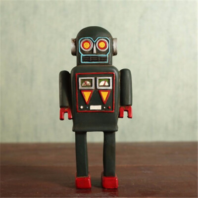 

American retro cartoon anime robot resin figurines decoration cafe bar shop window restaurant shelf display accessories